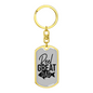 Reel Great Dad Fishing Plain Keychain Stainless Steel or 18k Gold Dog Tag Keyring-Express Your Love Gifts