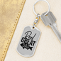 Reel Great Dad Fishing Plain Keychain Stainless Steel or 18k Gold Dog Tag Keyring-Express Your Love Gifts