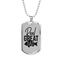 Reel Great Dad Necklace Stainless Steel or 18k Gold Dog Tag 24" Chain-Express Your Love Gifts