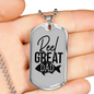 Reel Great Dad Necklace Stainless Steel or 18k Gold Dog Tag 24" Chain-Express Your Love Gifts