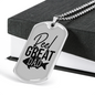 Reel Great Dad Necklace Stainless Steel or 18k Gold Dog Tag 24" Chain-Express Your Love Gifts