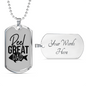 Reel Great Dad Necklace Stainless Steel or 18k Gold Dog Tag 24" Chain-Express Your Love Gifts