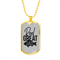 Reel Great Dad Necklace Stainless Steel or 18k Gold Dog Tag 24" Chain-Express Your Love Gifts