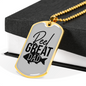 Reel Great Dad Necklace Stainless Steel or 18k Gold Dog Tag 24" Chain-Express Your Love Gifts