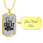 Reel Great Dad Necklace Stainless Steel or 18k Gold Dog Tag 24" Chain-Express Your Love Gifts