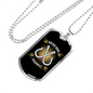Reel Happy Fishing Necklace Stainless Steel or 18k Gold Dog Tag 24" Chain-Express Your Love Gifts