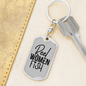Reel Women Fish Fishing Keychain Stainless Steel or 18k Gold Dog Tag Keyring-Express Your Love Gifts