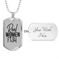 Reel Women Fish Fishing Necklace Stainless Steel or 18k Gold Dog Tag 24" Chain-Express Your Love Gifts