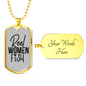 Reel Women Fish Fishing Necklace Stainless Steel or 18k Gold Dog Tag 24" Chain-Express Your Love Gifts