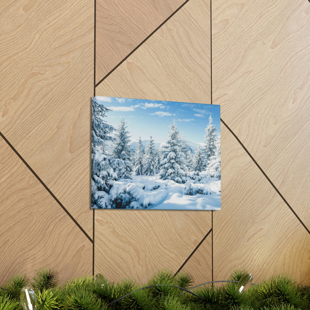 Refined Winter Snow Scene Beautiful Magnificent and Glorious Winter Beauty Nature Scene White Snow and Trees Wall Art Ready to Hang Unframed-Express Your Love Gifts