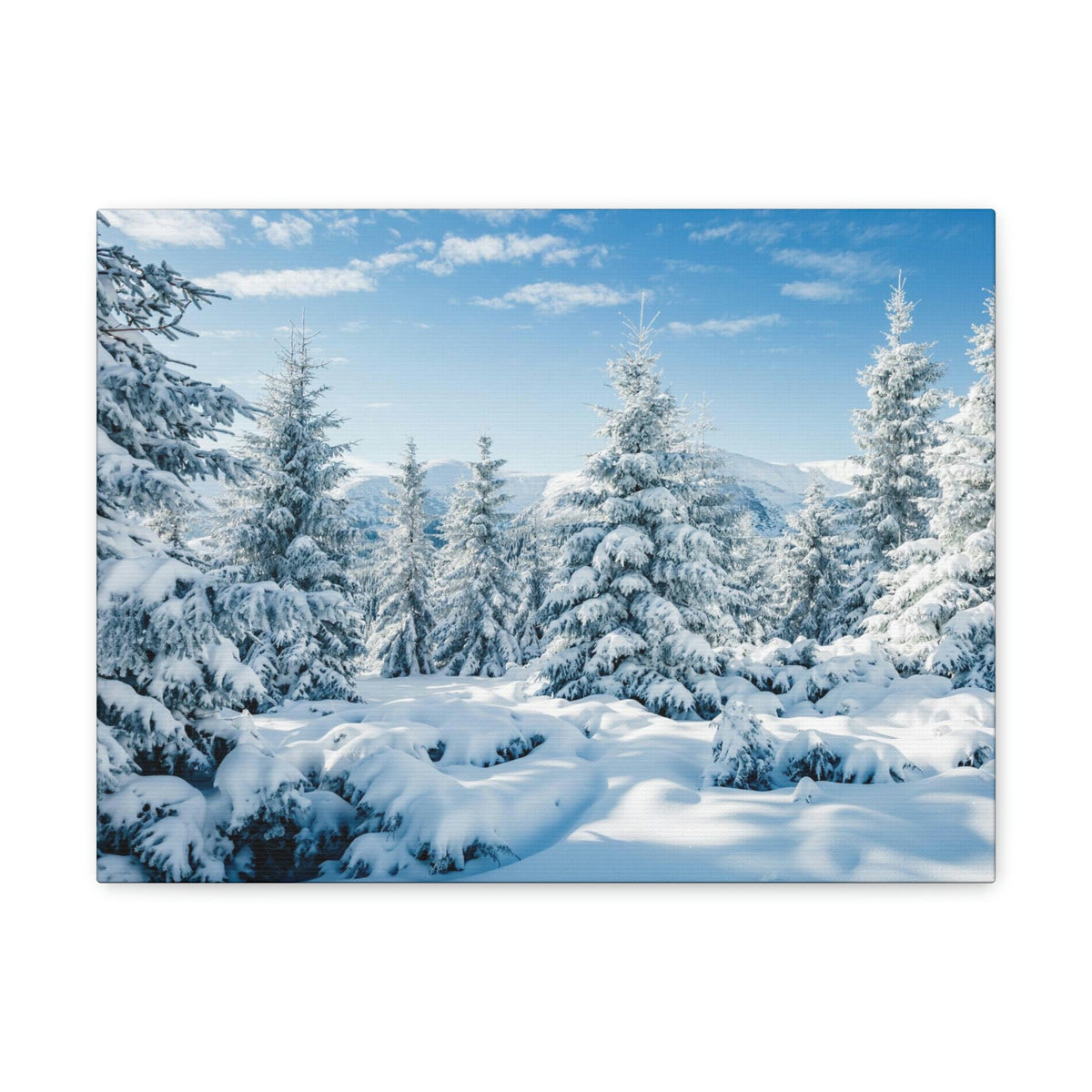 Refined Winter Snow Scene Beautiful Magnificent and Glorious Winter Beauty Nature Scene White Snow and Trees Wall Art Ready to Hang Unframed-Express Your Love Gifts