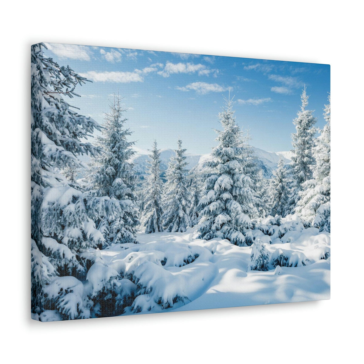 Refined Winter Snow Scene Beautiful Magnificent and Glorious Winter Beauty Nature Scene White Snow and Trees Wall Art Ready to Hang Unframed-Express Your Love Gifts