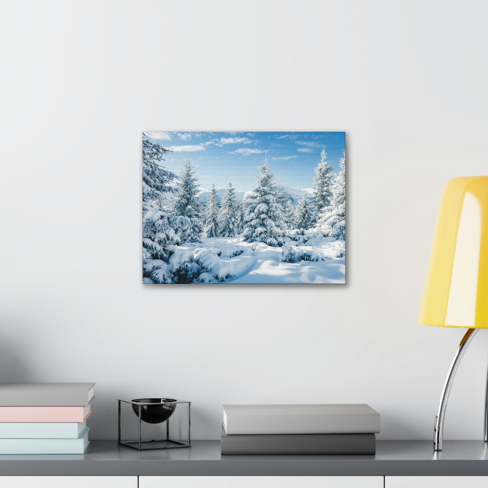 Refined Winter Snow Scene Beautiful Magnificent and Glorious Winter Beauty Nature Scene White Snow and Trees Wall Art Ready to Hang Unframed-Express Your Love Gifts