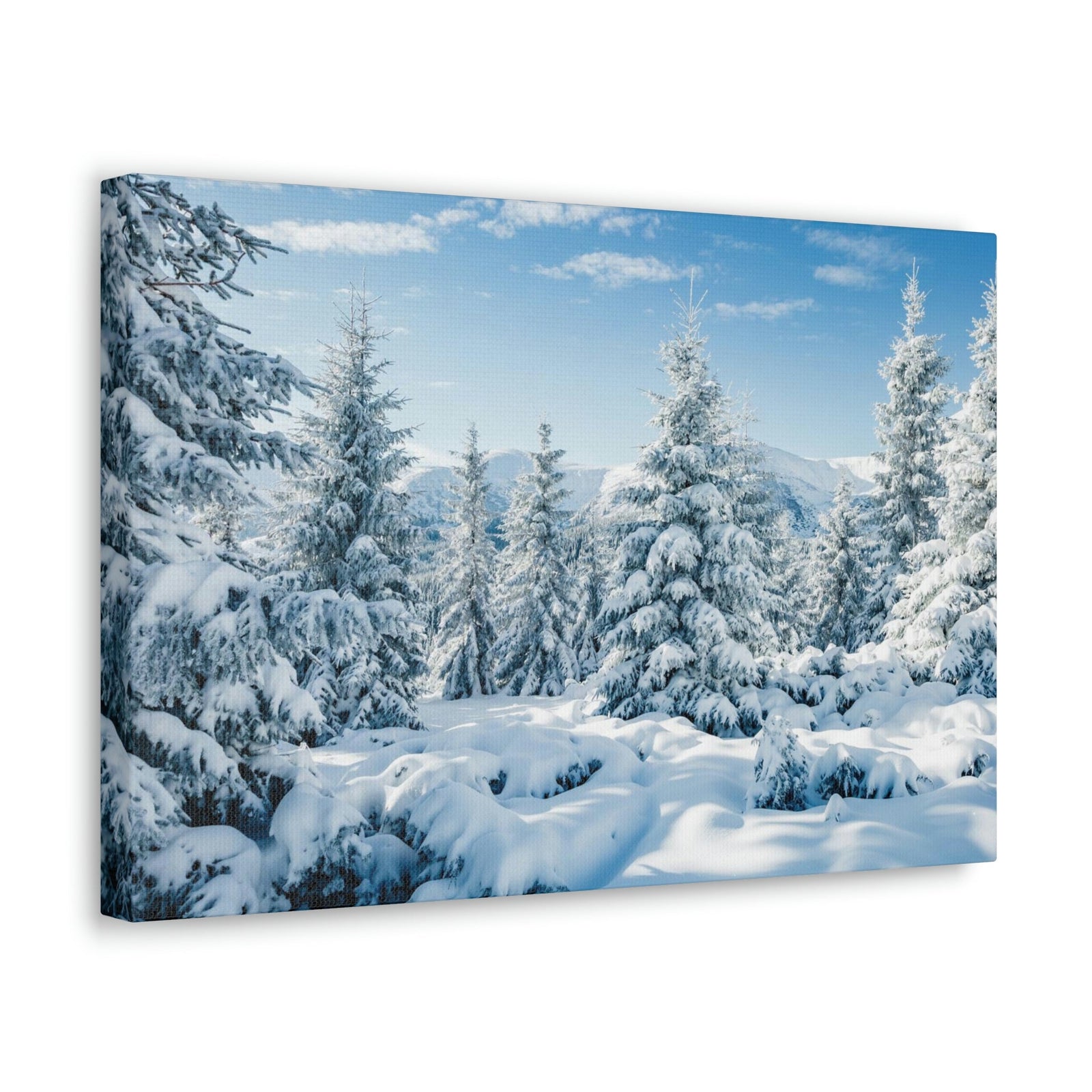 Refined Winter Snow Scene Beautiful Magnificent and Glorious Winter Beauty Nature Scene White Snow and Trees Wall Art Ready to Hang Unframed-Express Your Love Gifts