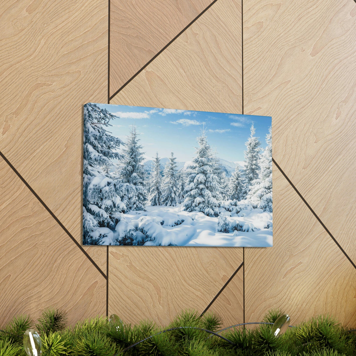 Refined Winter Snow Scene Beautiful Magnificent and Glorious Winter Beauty Nature Scene White Snow and Trees Wall Art Ready to Hang Unframed-Express Your Love Gifts