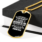 Refuge In Him Christian Necklace Stainless Steel or 18k Gold Dog Tag 24" Chain-Express Your Love Gifts