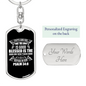 Refuge In Him Psalm 34:8 Keychain Stainless Steel or 18k Gold Dog Tag Keyring-Express Your Love Gifts