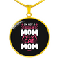 Regular Cat Mom Circle Necklace Stainless Steel or 18k Gold 18-22"-Express Your Love Gifts