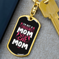 Regular Cat Mom Keychain Stainless Steel or 18k Gold Dog Tag Keyring-Express Your Love Gifts
