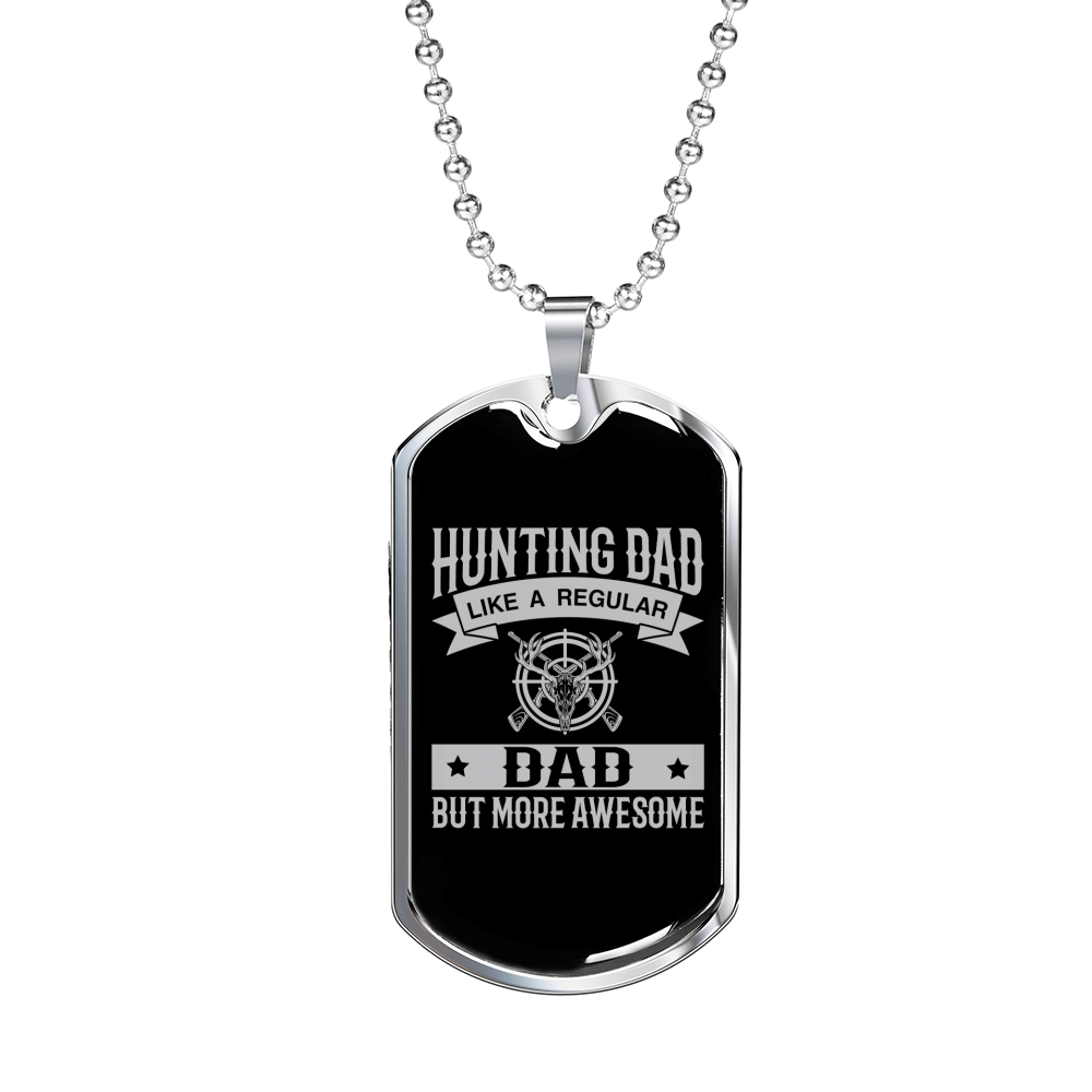 Regular Hunting Dad Necklace Stainless Steel or 18k Gold Dog Tag 24" Chain-Express Your Love Gifts