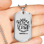 Rejoice In The Lord Christian Necklace Stainless Steel or 18k Gold Dog Tag 24" Chain-Express Your Love Gifts