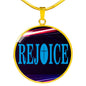 Rejoice Philippians Verse Stainless Steel or 18k Gold Circle Necklace 18-22"-Express Your Love Gifts
