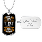Relying On God Christian Necklace Stainless Steel or 18k Gold Dog Tag 24" Chain-Express Your Love Gifts