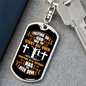 Relying On God White Keychain Stainless Steel or 18k Gold Dog Tag Keyring-Express Your Love Gifts