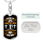 Relying On God White Keychain Stainless Steel or 18k Gold Dog Tag Keyring-Express Your Love Gifts
