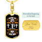 Relying On God White Keychain Stainless Steel or 18k Gold Dog Tag Keyring-Express Your Love Gifts