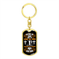 Relying On God White Keychain Stainless Steel or 18k Gold Dog Tag Keyring-Express Your Love Gifts