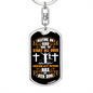 Relying On God White Keychain Stainless Steel or 18k Gold Dog Tag Keyring-Express Your Love Gifts