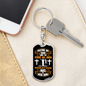 Relying On God White Keychain Stainless Steel or 18k Gold Dog Tag Keyring-Express Your Love Gifts