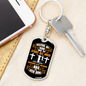 Relying On God White Keychain Stainless Steel or 18k Gold Dog Tag Keyring-Express Your Love Gifts
