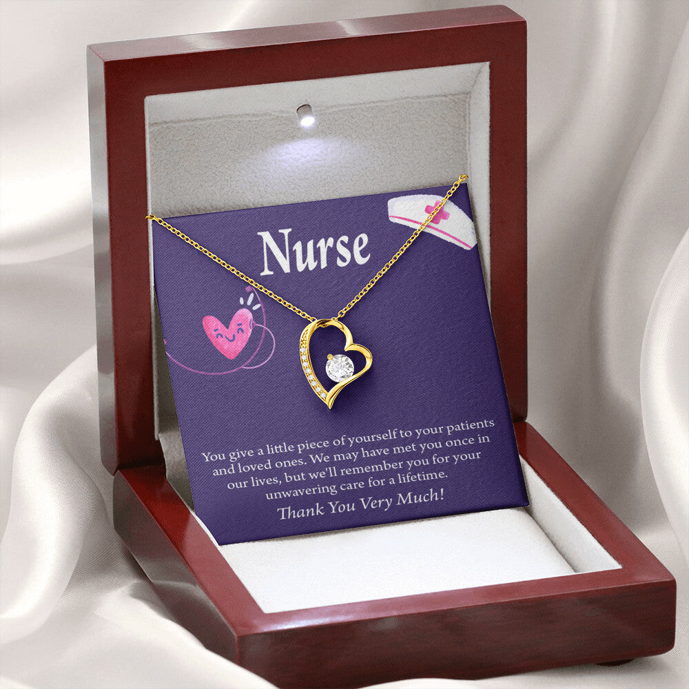 Remarkable Nurse Healthcare Medical Worker Nurse Appreciation Gift Forever Necklace w Message Card-Express Your Love Gifts