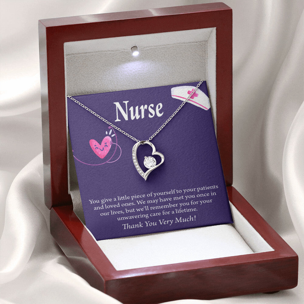 Remarkable Nurse Healthcare Medical Worker Nurse Appreciation Gift Forever Necklace w Message Card-Express Your Love Gifts