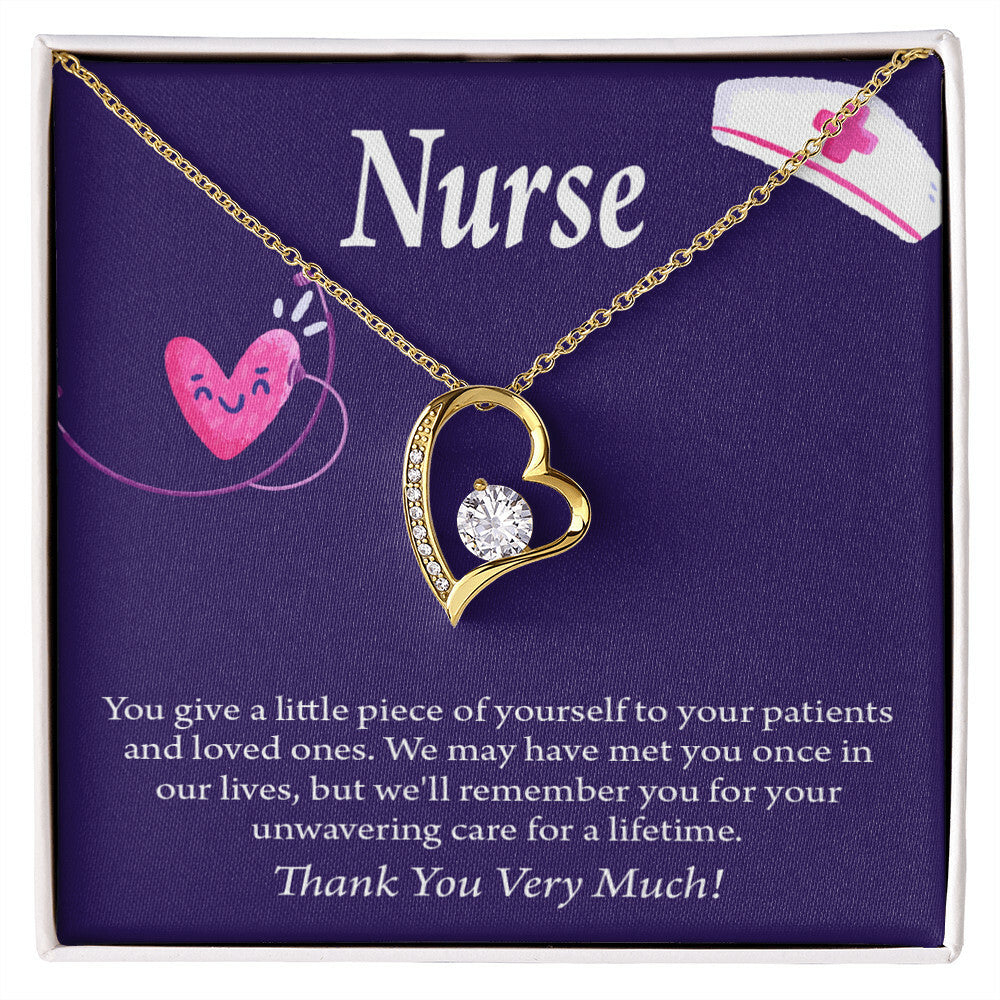 Remarkable Nurse Healthcare Medical Worker Nurse Appreciation Gift Forever Necklace w Message Card-Express Your Love Gifts