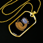 Reptile Necklace Brown Long Snake Necklace Stainless Steel or 18k Gold Dog Tag 24" Chain-Express Your Love Gifts
