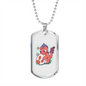Reptile Necklace Cute Pink Waterdragon Necklace Stainless Steel or 18k Gold Dog Tag 24" Chain-Express Your Love Gifts