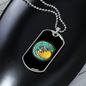 Reptile Necklace Green Gecko On A Ball Necklace Stainless Steel or 18k Gold Dog Tag 24" Chain-Express Your Love Gifts