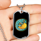 Reptile Necklace Green Gecko On A Ball Necklace Stainless Steel or 18k Gold Dog Tag 24" Chain-Express Your Love Gifts