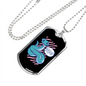 Reptile Necklace Green Long Snake Necklace Stainless Steel or 18k Gold Dog Tag 24" Chain-Express Your Love Gifts