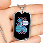 Reptile Necklace Green Long Snake Necklace Stainless Steel or 18k Gold Dog Tag 24" Chain-Express Your Love Gifts