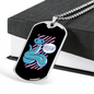 Reptile Necklace Green Long Snake Necklace Stainless Steel or 18k Gold Dog Tag 24" Chain-Express Your Love Gifts