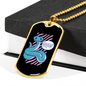 Reptile Necklace Green Long Snake Necklace Stainless Steel or 18k Gold Dog Tag 24" Chain-Express Your Love Gifts