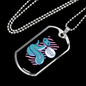 Reptile Necklace Green Long Snake Necklace Stainless Steel or 18k Gold Dog Tag 24" Chain-Express Your Love Gifts