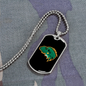 Reptile Necklace Green Reptile Lizard Necklace Stainless Steel or 18k Gold Dog Tag 24" Chain-Express Your Love Gifts