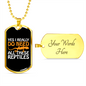 Reptile Necklace I Need These Reptiles Necklace Stainless Steel or 18k Gold Dog Tag 24" Chain-Express Your Love Gifts