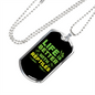 Reptile Necklace Life Is Better With Reptiles Green Necklace Stainless Steel or 18k Gold Dog Tag 24" Chain-Express Your Love Gifts