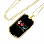 Reptile Necklace Peace With Lizards Necklace Stainless Steel or 18k Gold Dog Tag 24" Chain-Express Your Love Gifts